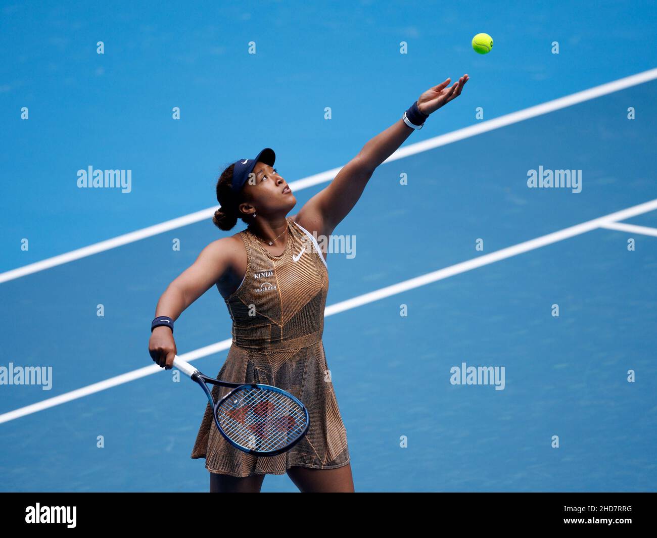 NAOMI OSAKA (JPN) en action lors de la qualification estivale 2022 de Melbourne le mardi 2022 janvier, Melbourne Park Banque D'Images