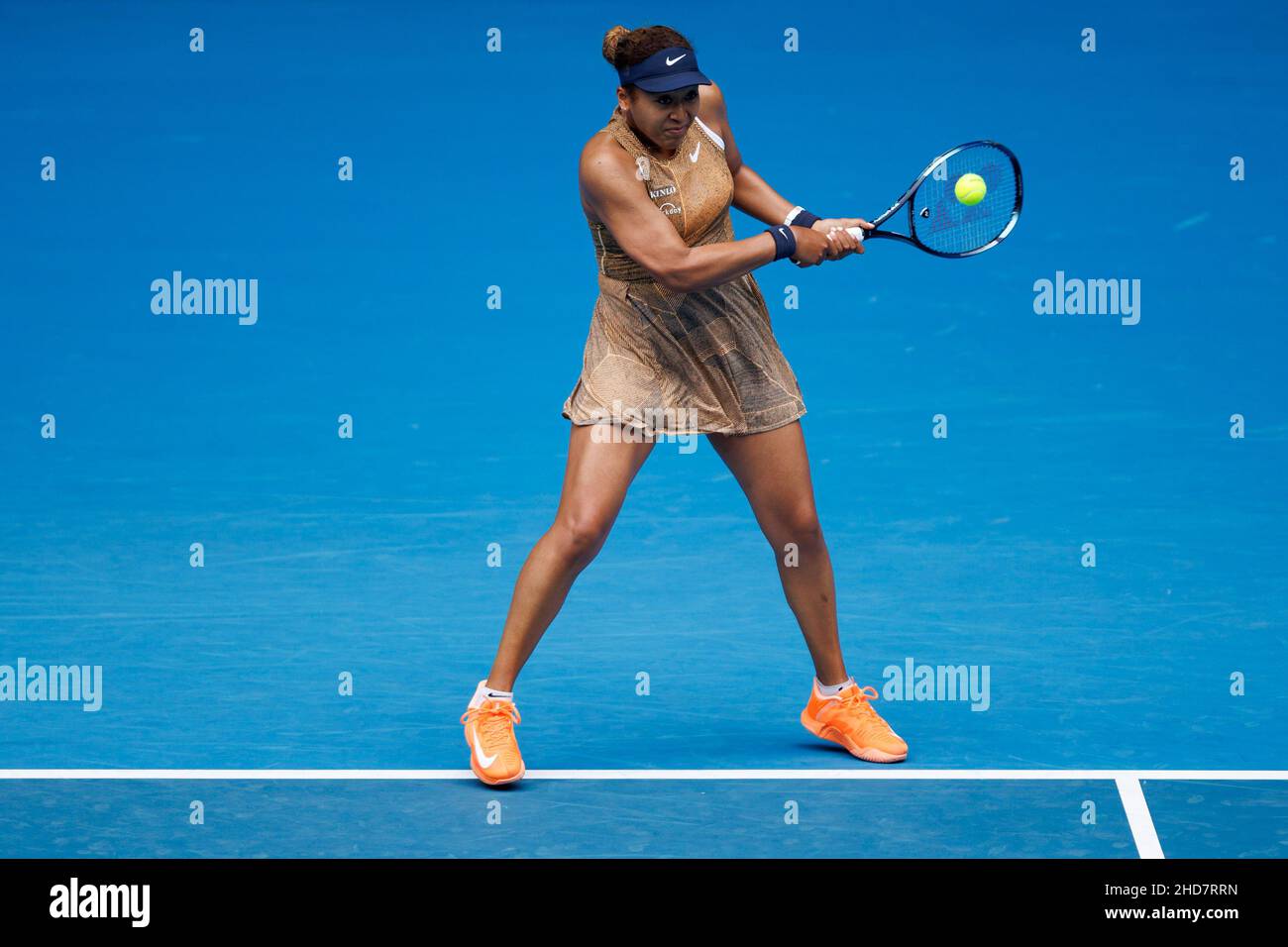 NAOMI OSAKA (JPN) en action lors de la qualification estivale 2022 de Melbourne le mardi 2022 janvier, Melbourne Park Banque D'Images