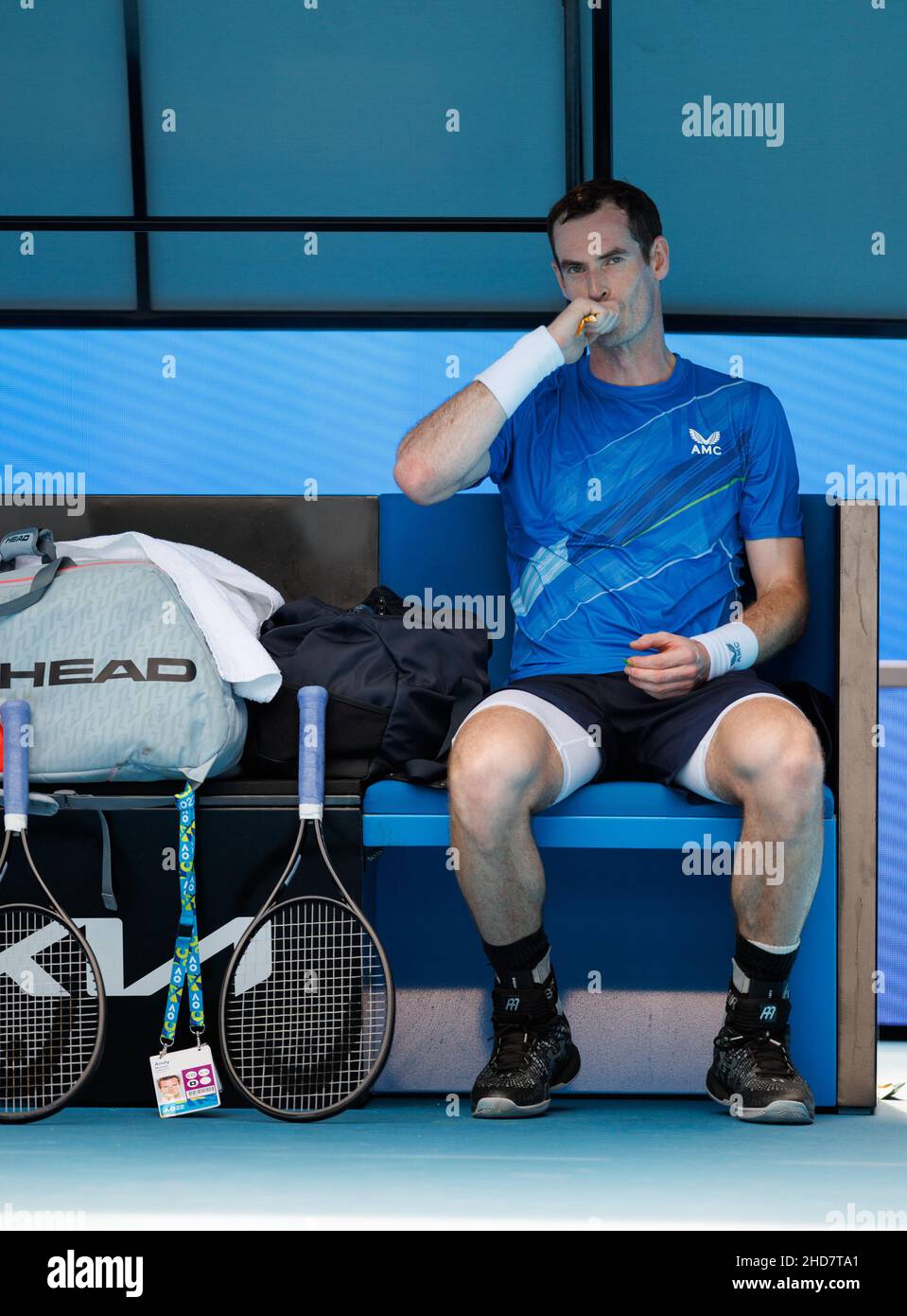 ANDY MURRAY (GBR) en action lors de la qualification estivale 2022 de Melbourne le mardi 2022 janvier, Melbourne Park Banque D'Images