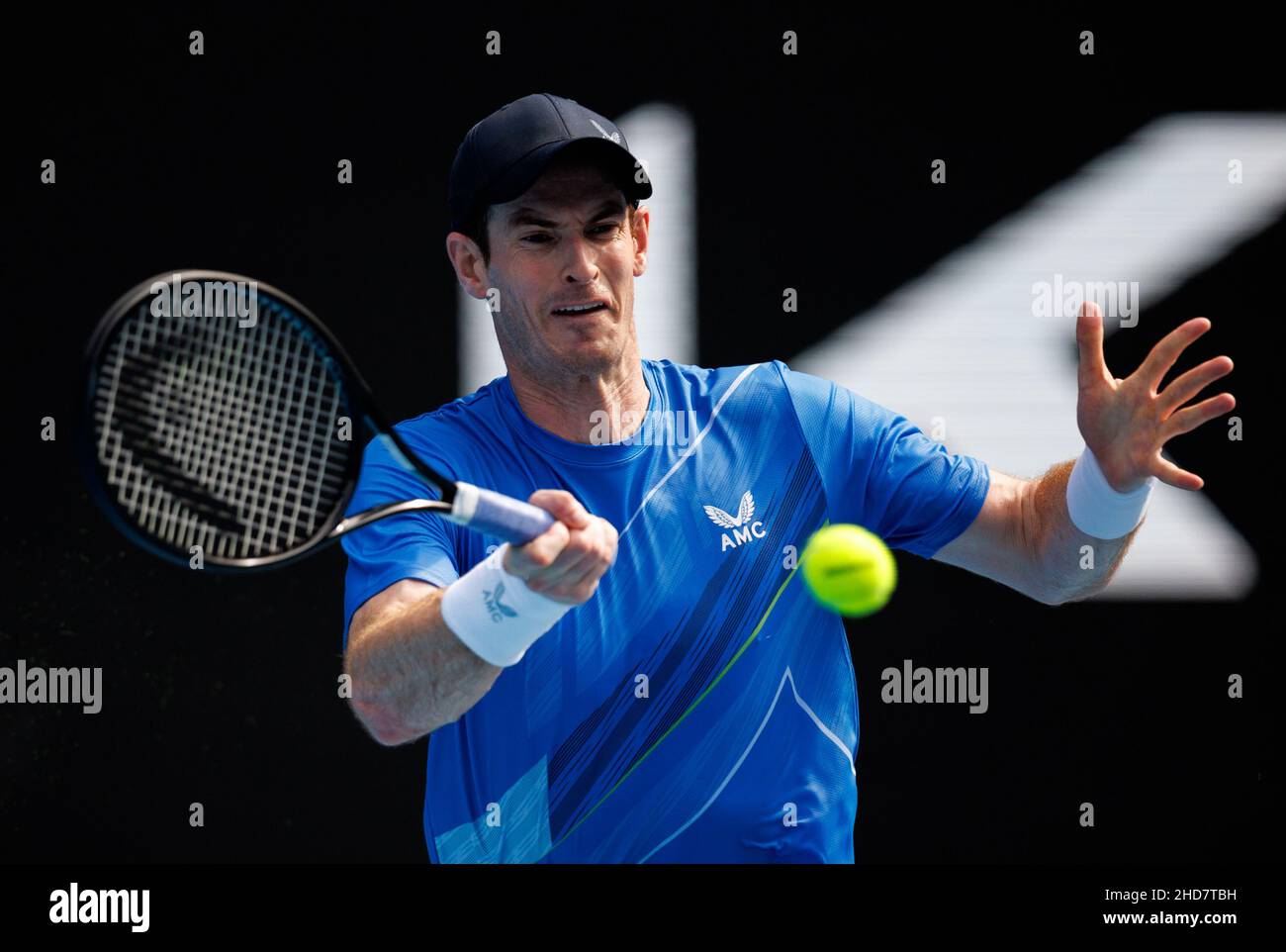 ANDY MURRAY (GBR) en action lors de la qualification estivale 2022 de Melbourne le mardi 2022 janvier, Melbourne Park Banque D'Images