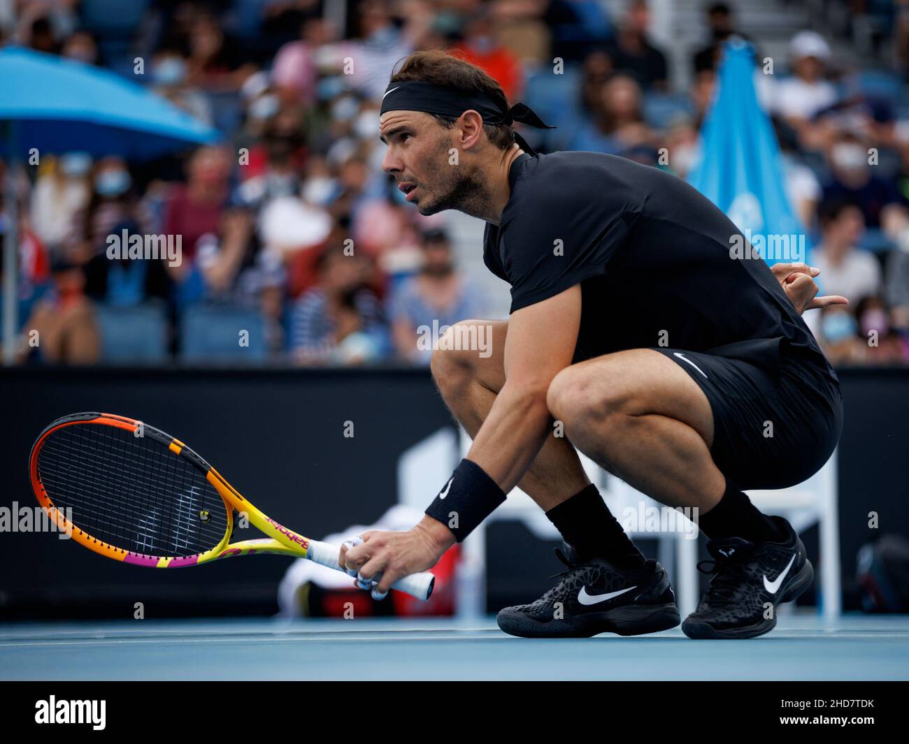 RAFAEL NADAL (ESP) en action lors de la qualification estivale 2022 de Melbourne le mardi 2022 janvier, Melbourne Park Banque D'Images