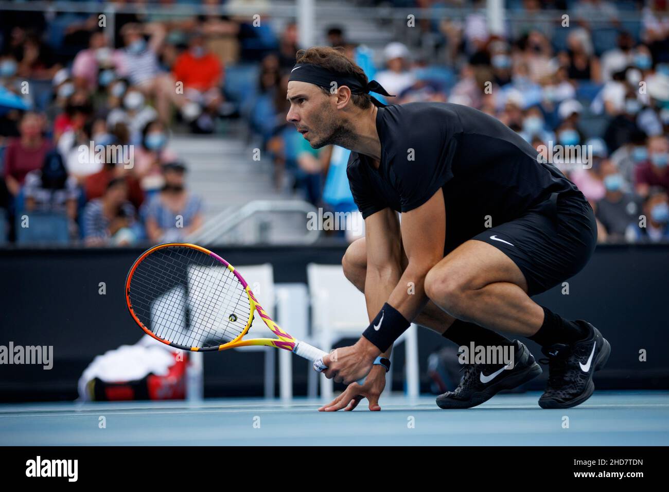 RAFAEL NADAL (ESP) en action lors de la qualification estivale 2022 de Melbourne le mardi 2022 janvier, Melbourne Park Banque D'Images