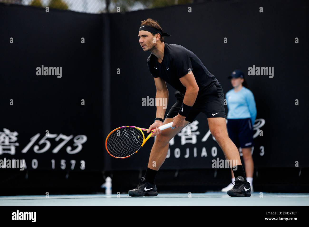 RAFAEL NADAL (ESP) en action lors de la qualification estivale 2022 de Melbourne le mardi 2022 janvier, Melbourne Park Banque D'Images