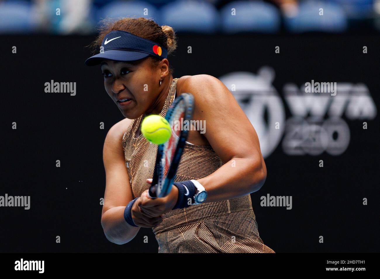 NAOMI OSAKA (JPN) en action lors de la qualification estivale 2022 de Melbourne le mardi 2022 janvier, Melbourne Park Banque D'Images