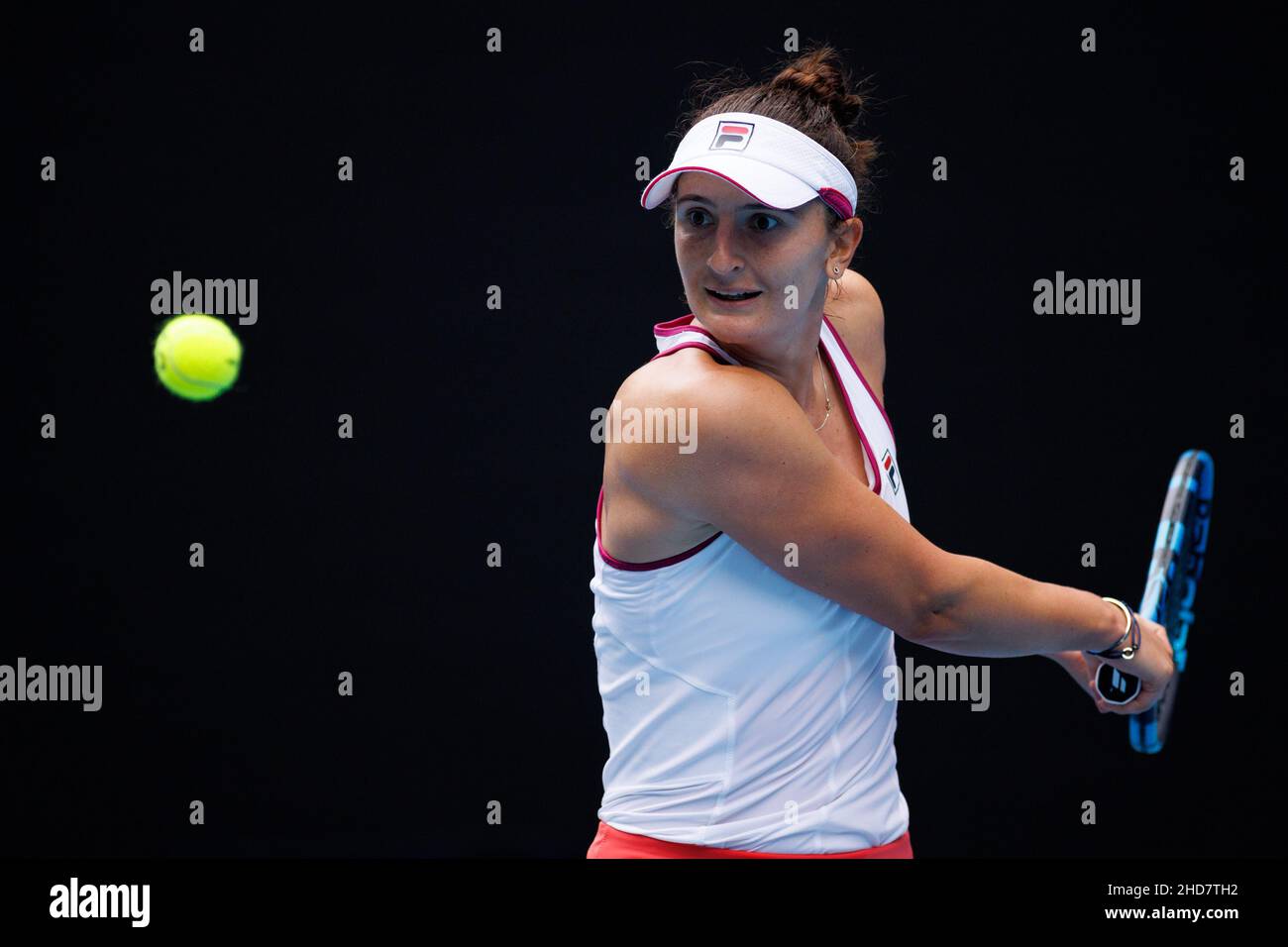 IRINA CAMELIA BEGU (ROU) en action lors de la qualification estivale 2022 de Melbourne le mardi 2022 janvier, Melbourne Park Banque D'Images