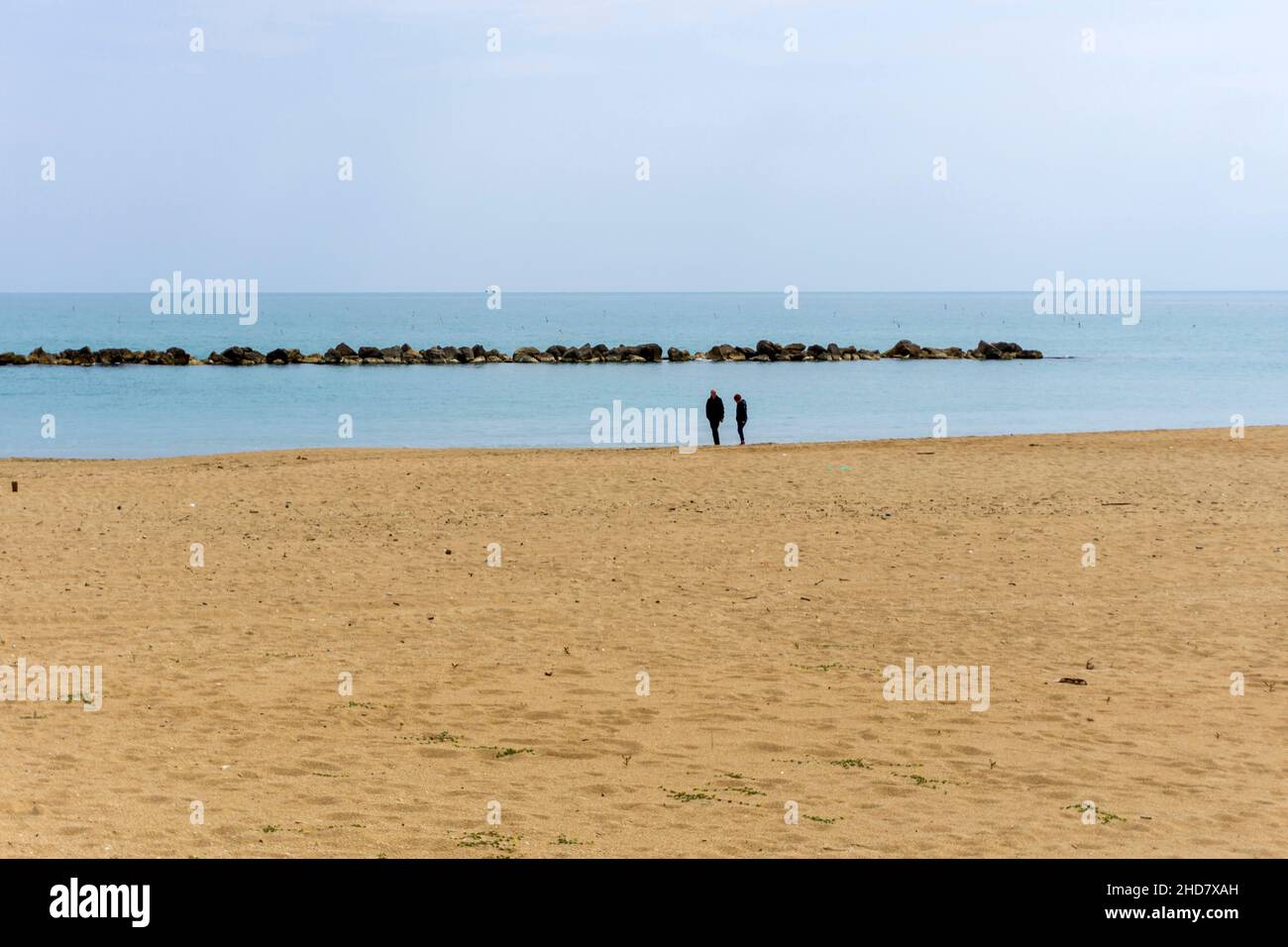 Seascape, Plage de Porto Potenza Picena, Marche, Italie, Europe Banque D'Images