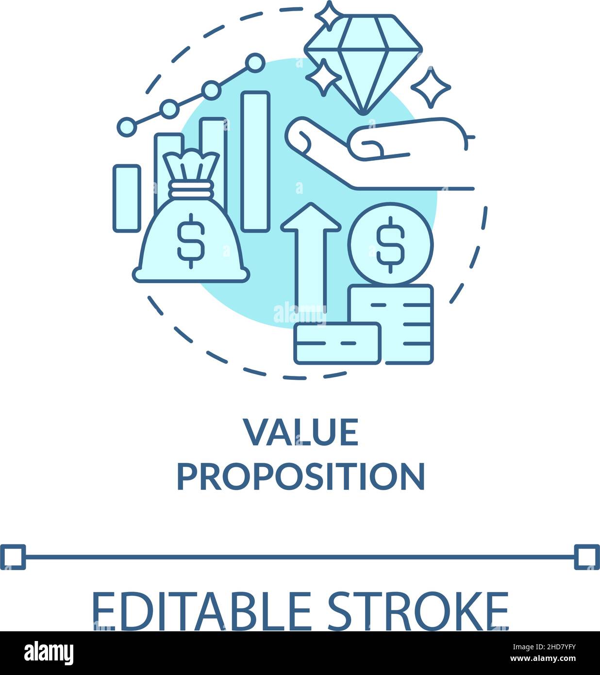 Proposition de valeur turquoise concept Icon Illustration de Vecteur