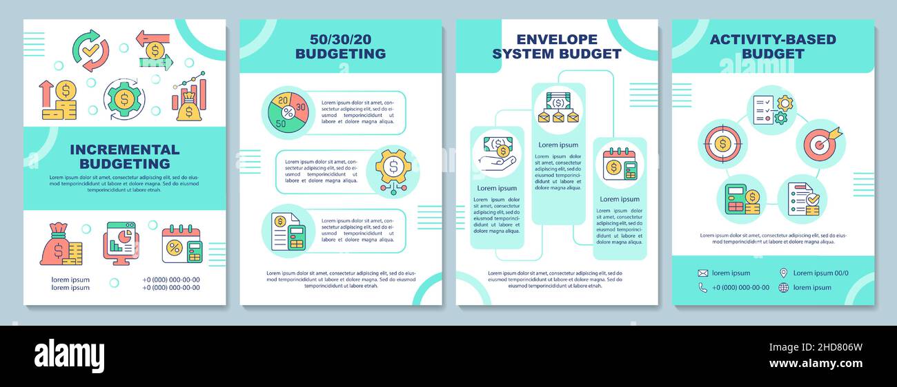 Modèle de brochure sur les méthodes de budgétisation Illustration de Vecteur