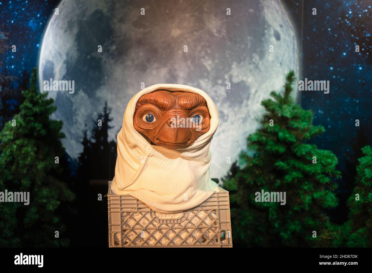 E.T.Statue de cire extraterrestre au musée Madame Tussauds d'Istanbul. Banque D'Images