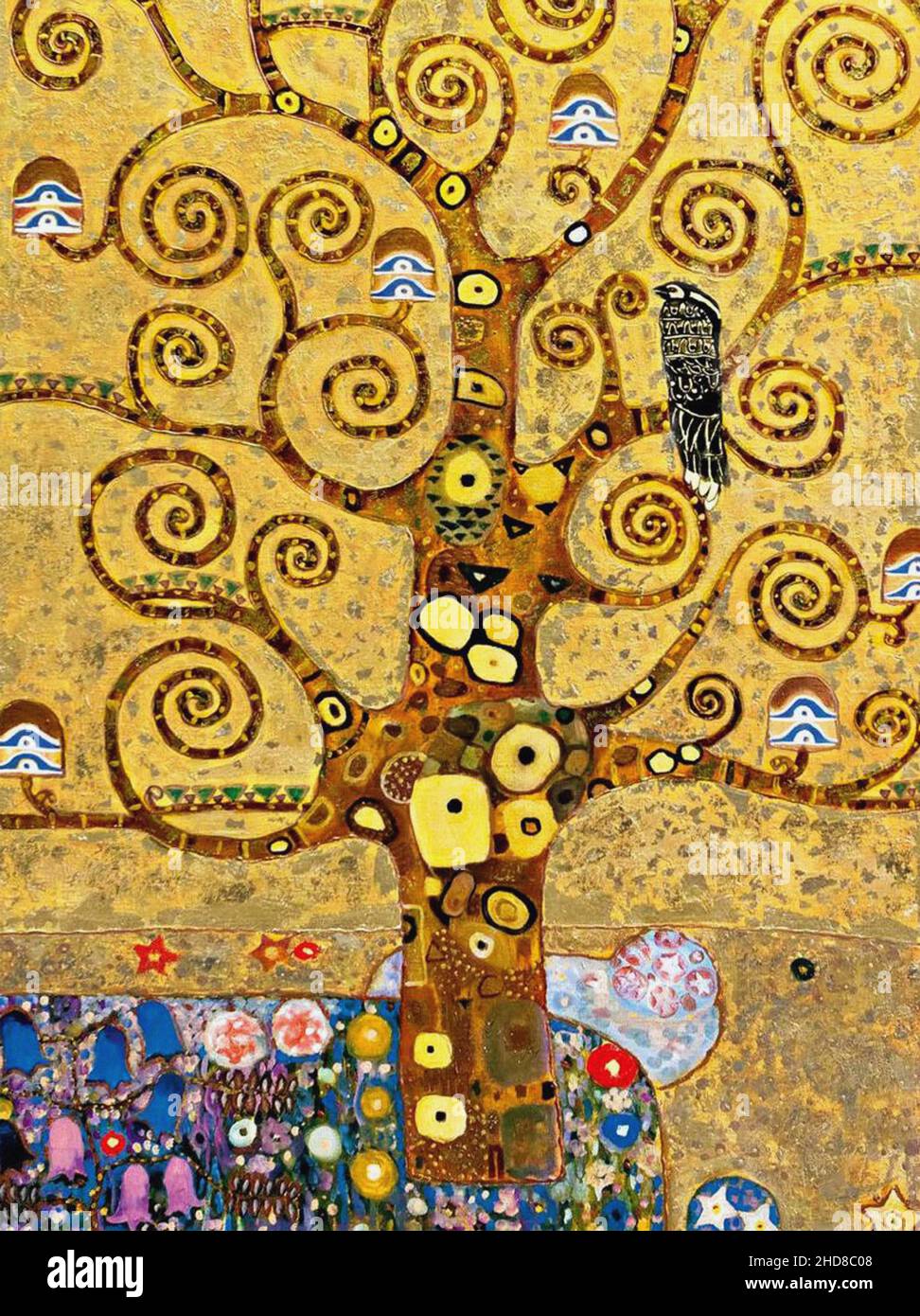 Peinture à L’huile Sur Toile Gustav Klimt – L’Arbre De Vie (Apfelbaum) 80x120cm – Fait Main