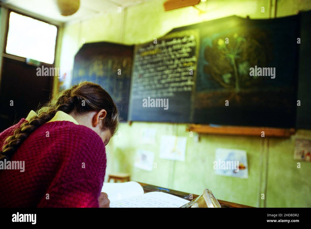 Archives 90ies : élèves de l'école privée Steiner, Saint-Genis Laval, Rhône, France, 1995 Banque D'Images