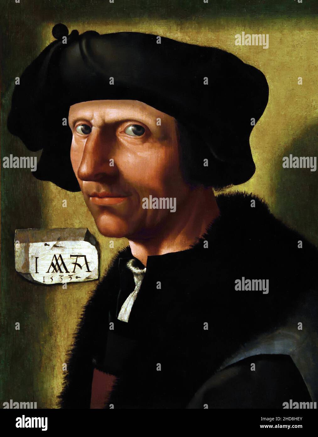 Portrait de Jacob Cornelisz van Oostsanen par Jacob Cornelisz van Oostsanen1497-1567 Néerlandais pays-Bas. Banque D'Images