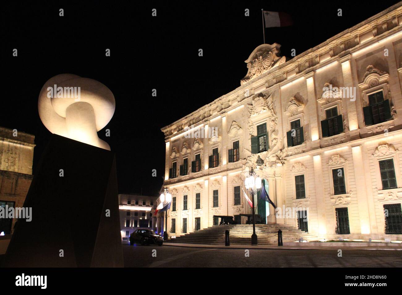 palais baroque (auberge de castille) à la valette à malte Banque D'Images