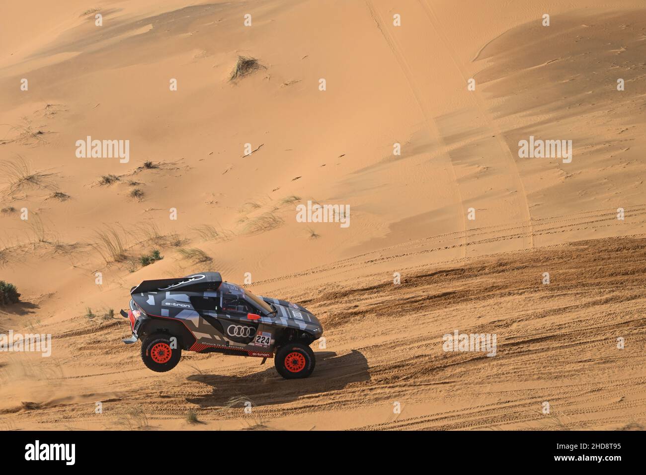 224 Ekstrom Mattias (swe), Bergvist Emil (swe), Team Audi Sport, Audi RS Q e-tron, Auto FIA T1/T2, action pendant la phase 3 du Dakar Rally 2022 entre Al Qaysumah et Al Qaysumah, le 4th 2022 janvier à Al Qaysumah, Arabie Saoudite - photo: Eric Vargiolu/DPPI LiveMedia Banque D'Images