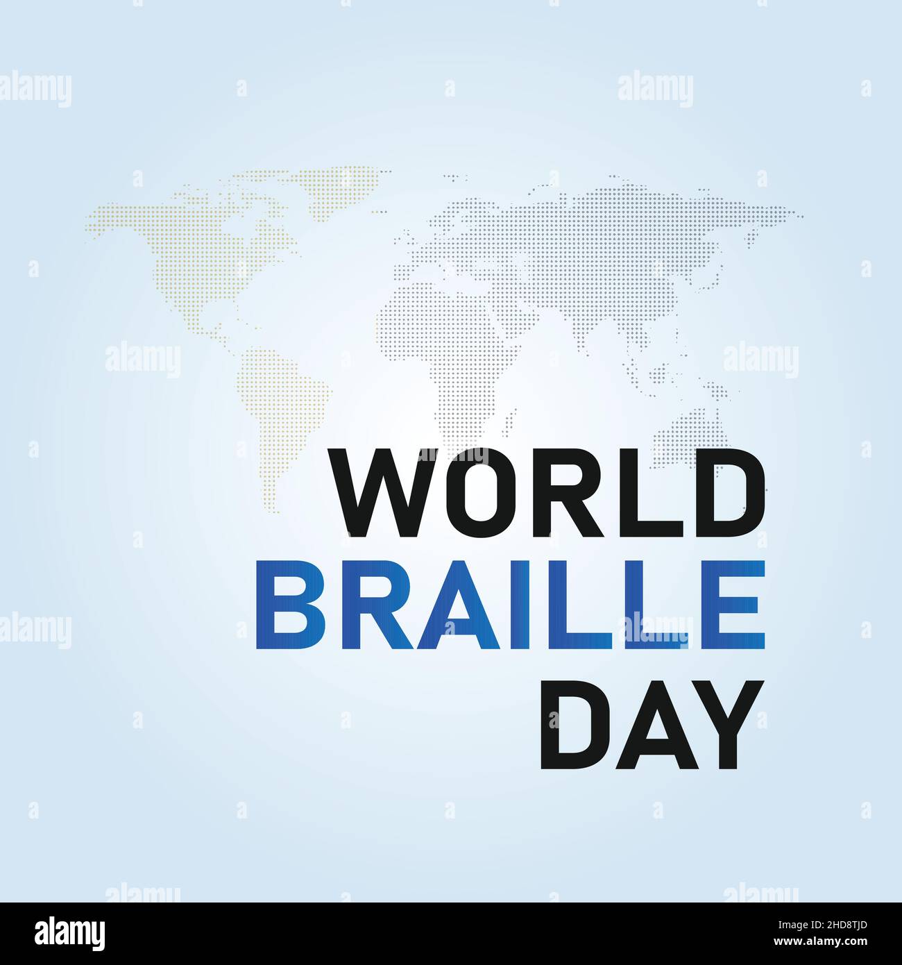Illustration vectorielle de la Journée mondiale du braille Happy World. Carte de vœux, affiche et bannière pour la Journée du braille Illustration de Vecteur