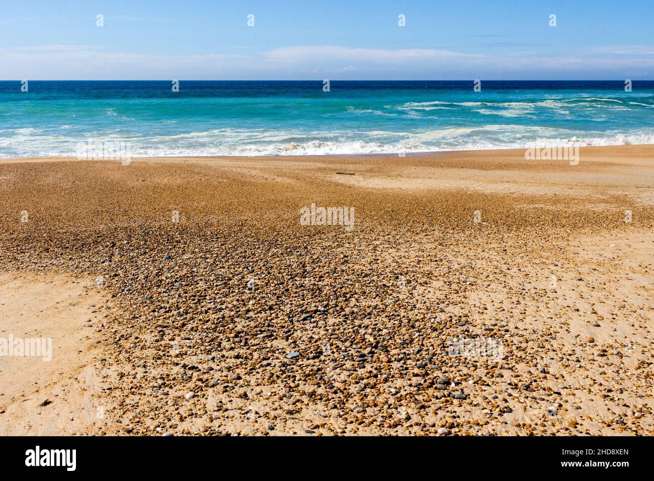 Sol pollué à la surface de l'océan.Les Landes, France Banque D'Images