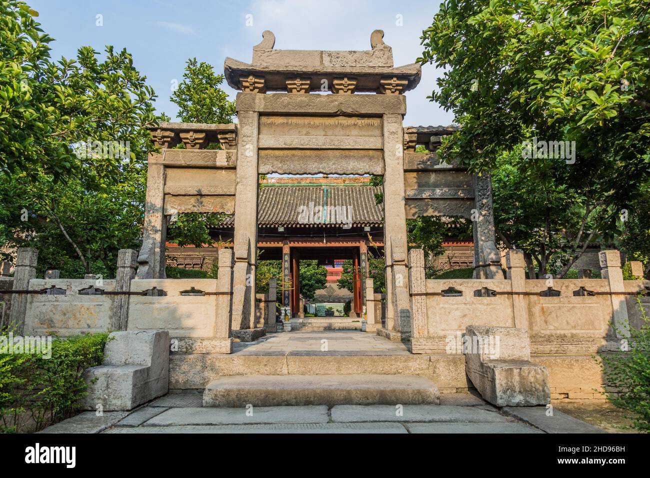 Arcades de la Grande Mosquée de Xi'an, en Chine Banque D'Images