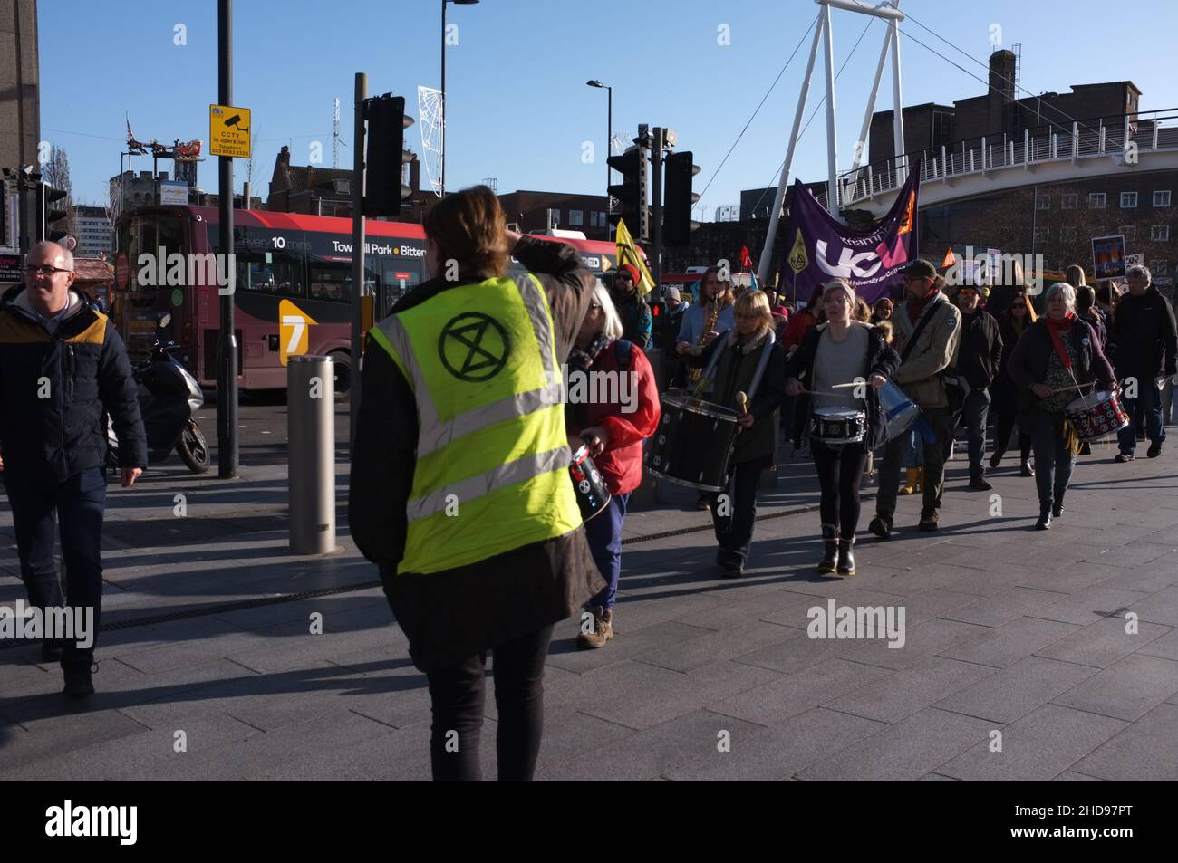 Manifestation de la rébellion d'extinction à Southampton, près de la porte d'entrée (novembre 2019 ) Banque D'Images