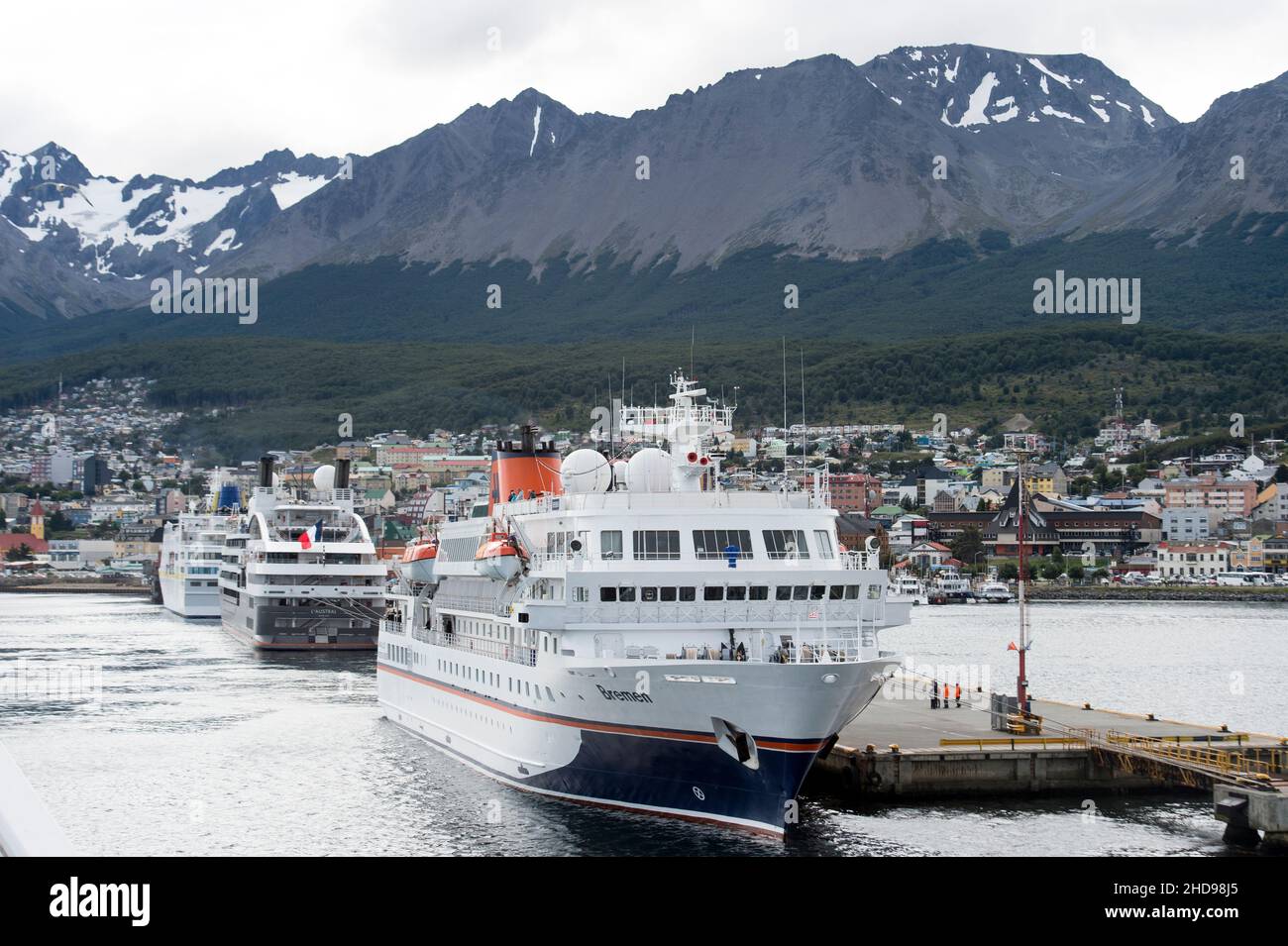 Antarctique navires de croisière à Ushuaia docks sud de l'Argentine Banque D'Images