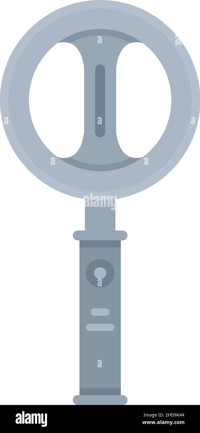 Entourez l'icône du détecteur de métaux.Illustration plate de l'icône de vecteur du détecteur de métal circulaire isolée sur fond blanc Illustration de Vecteur