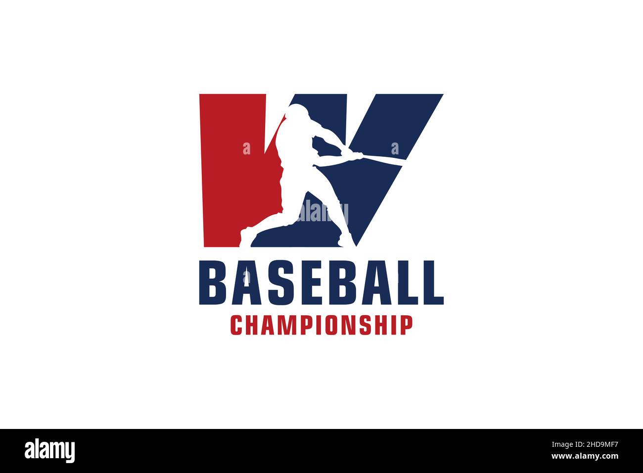 Lettre W avec logo Baseball.Éléments de modèle de conception vectorielle pour Sport Team ou Corporate. Illustration de Vecteur