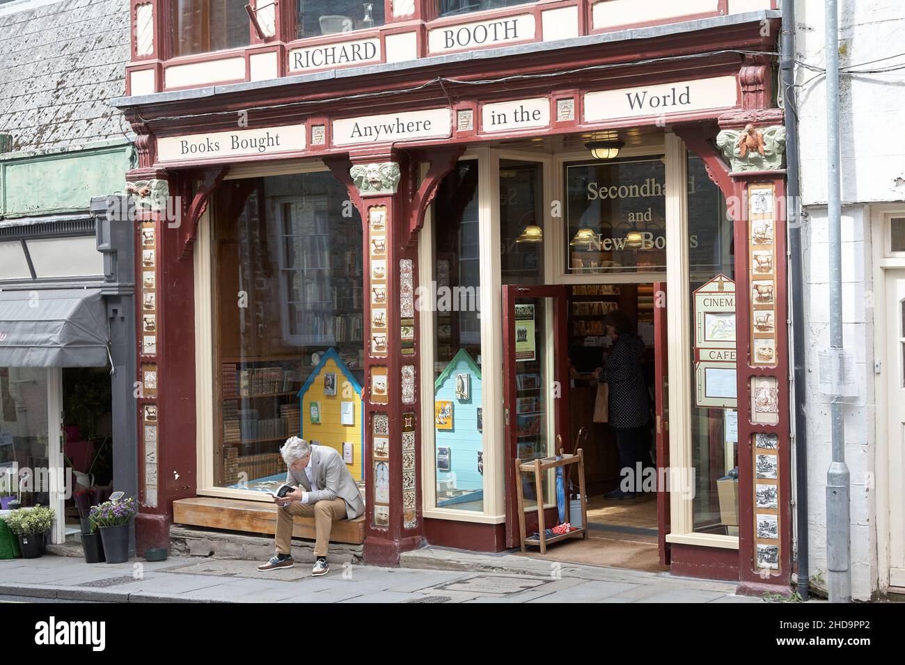 Hay on Wye Richard stands Librairie Banque D'Images