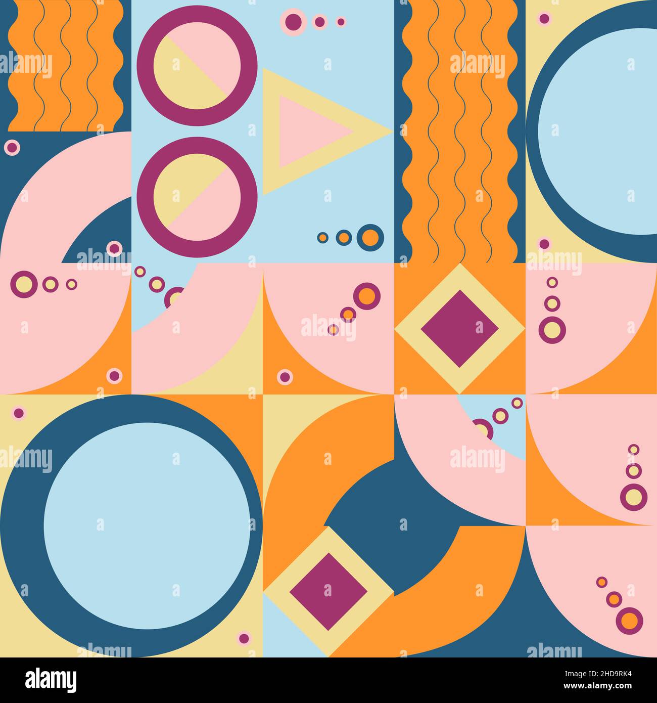 Motif géométrique dans des couleurs tendance sur le thème de la beauté.Image abstraite des ciseaux coupant les cheveux.Illustration vectorielle Illustration de Vecteur