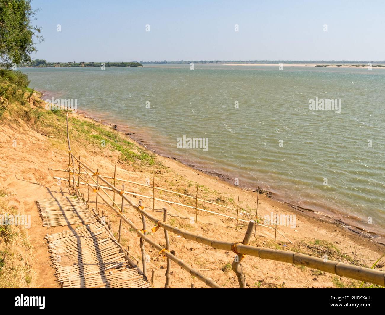 Rive de sable du Mékong - Kampong Cham, Cambodge Banque D'Images