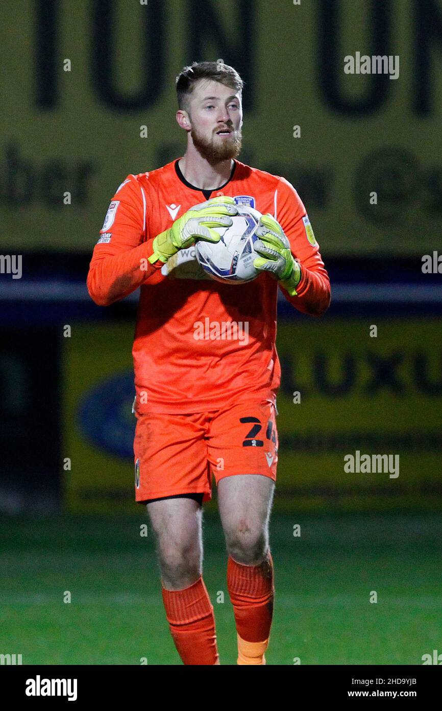 Sutton, Royaume-Uni.04th janvier 2022.Jake Turner de Colchester s'est Uni lors du match de Trophée de la LFE Papa JohnÕs entre Sutton United et Colchester United à Gander Green Lane, Sutton, en Angleterre, le 4 janvier 2022.Photo de Carlton Myrie.Utilisation éditoriale uniquement, licence requise pour une utilisation commerciale.Aucune utilisation dans les Paris, les jeux ou les publications d'un seul club/ligue/joueur.Crédit : UK Sports pics Ltd/Alay Live News Banque D'Images