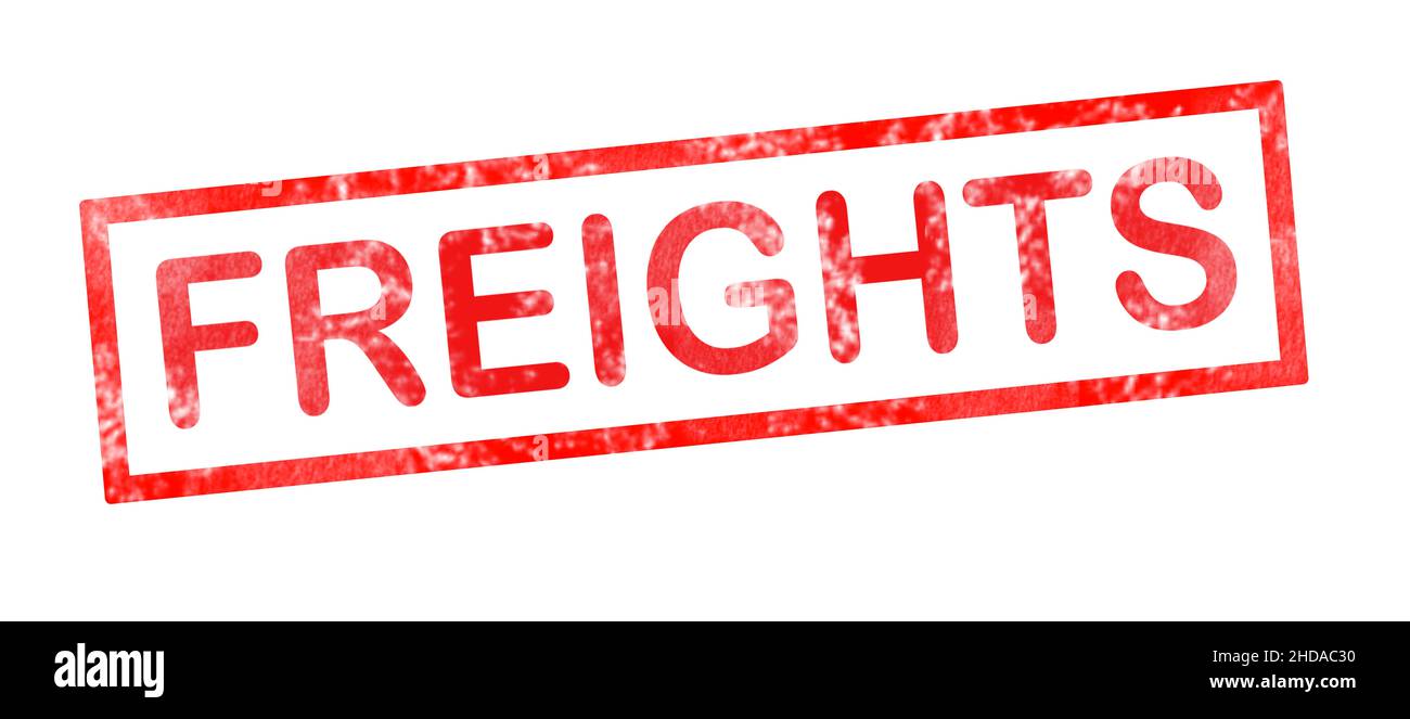 Inscription de fret dans un bloc d'encre rouge Banque D'Images