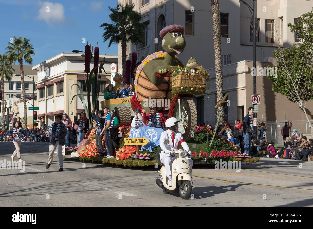 Rêvez de réaliser le flotteur montré lors de la Rose Parade 2022 à Pasadena. Banque D'Images