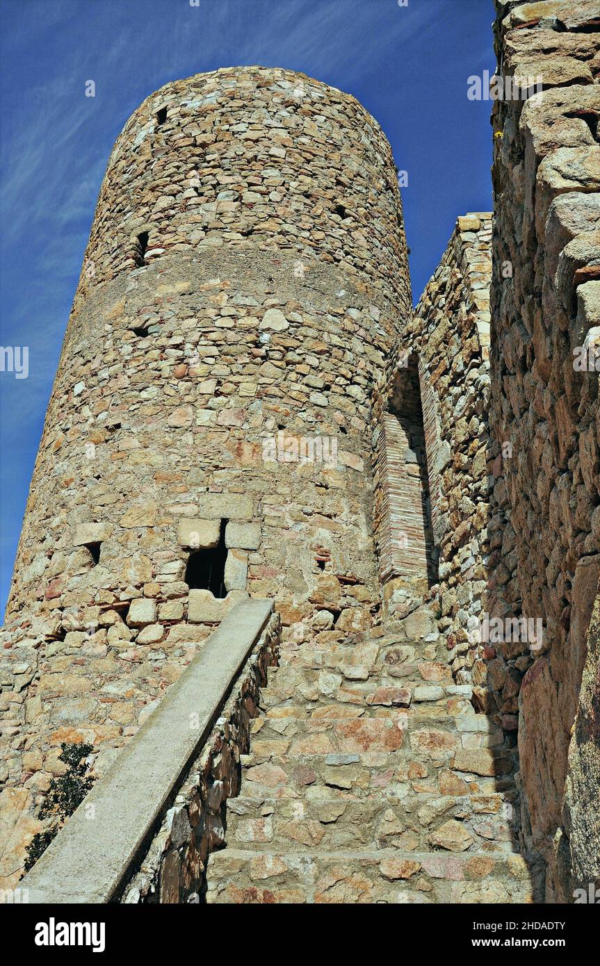 Château de Burriac à Cabrera de Mar dans la région de Maresme, province de Barcelone, Catalogne, Espagne Banque D'Images