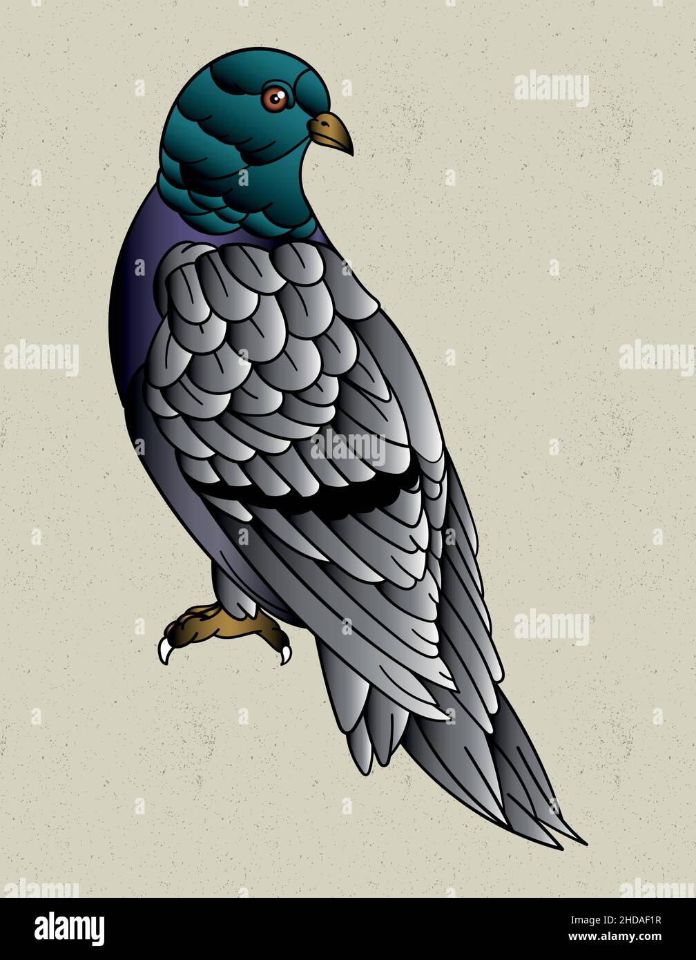 le style de tatouage pigeon est parfait pour les marques urbaines Illustration de Vecteur