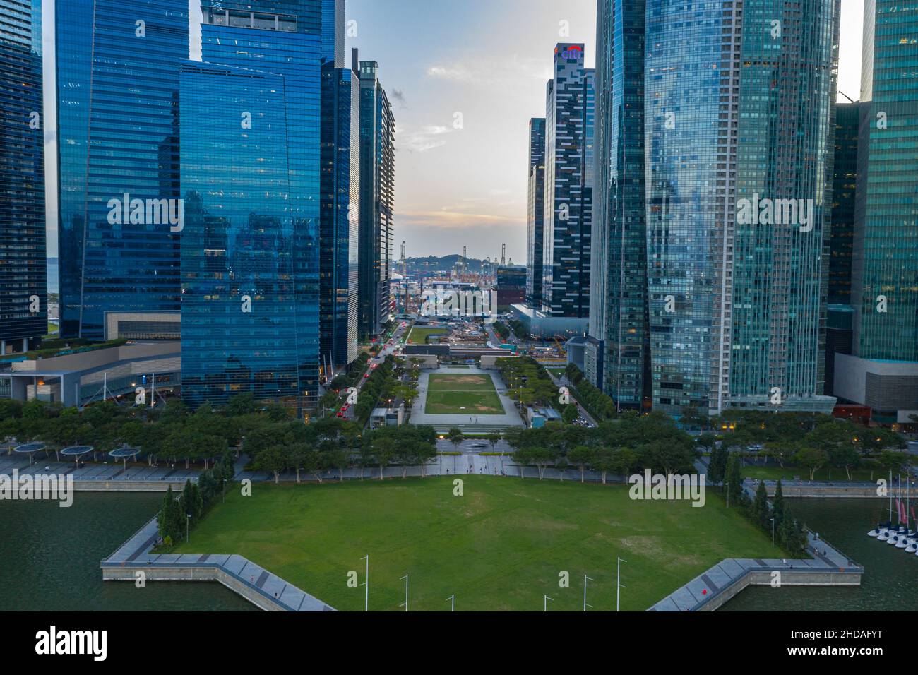 SINGAPOUR - 31 janvier 2020 : photo aérienne du quartier du centre-ville de Singapour Banque D'Images
