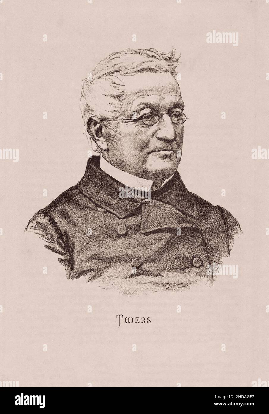 Portrait d'Adolphe Thiers.Adolphe Thiers (1797 – 1877) est un homme d'État et historien français.Il a été le deuxième président élu de la France, et le Banque D'Images