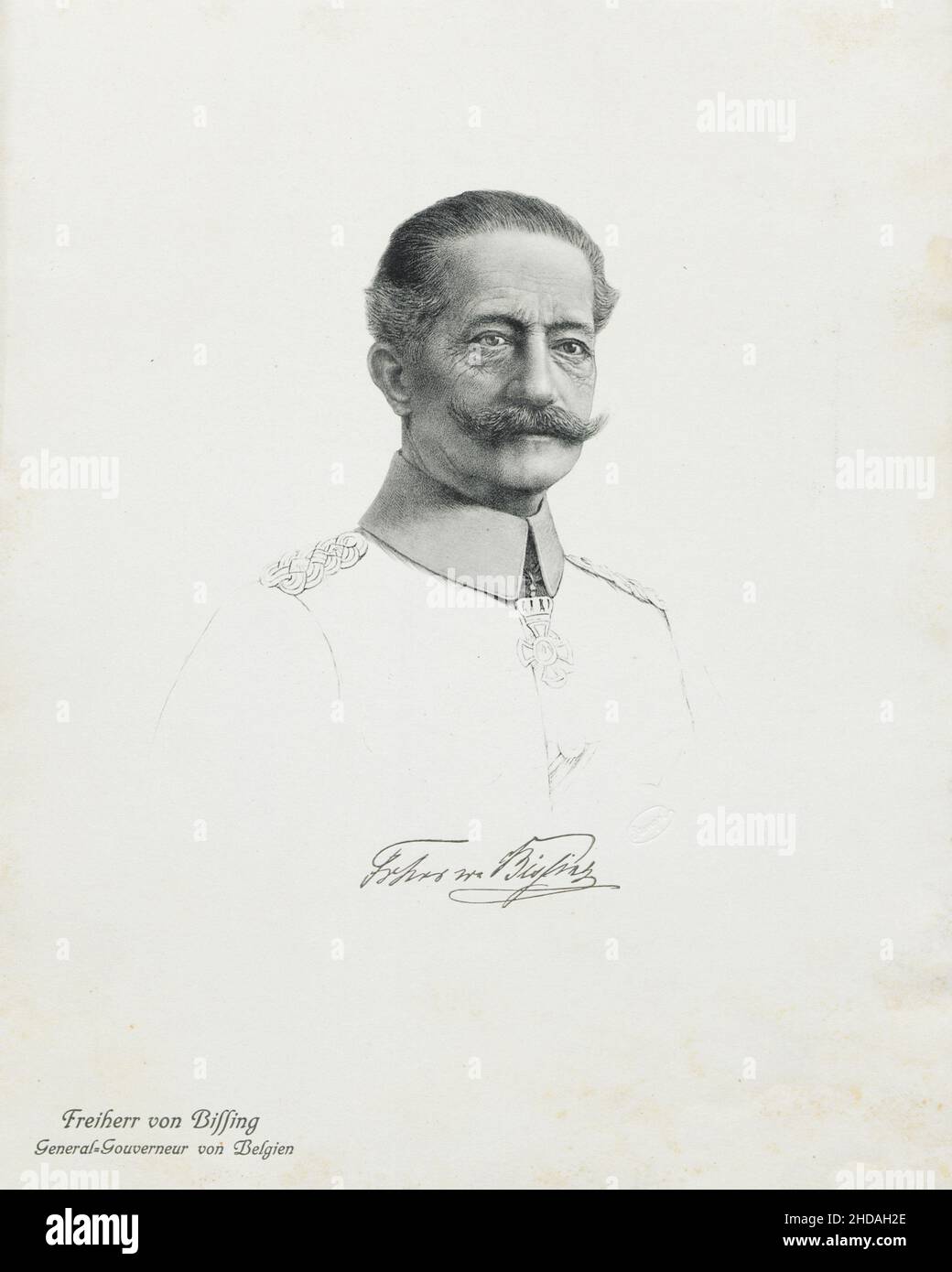 Portrait du Baron von Bissing, Gouverneur général de Belgique.1914 Moritz Ferdinand Freiherr von Bissing (1844 – 1917) était un général prussien. Banque D'Images