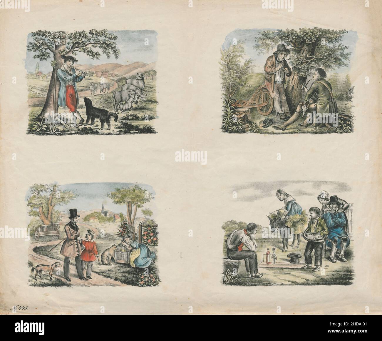 Peintures de genre vintage, 1840 Banque D'Images