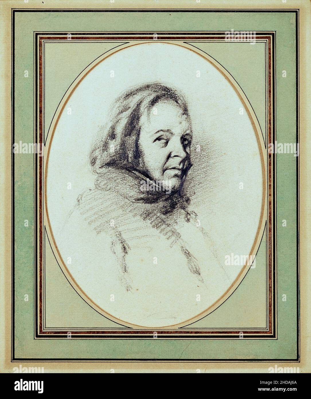 Portrait d'Honoré Daumier.1848. Par Henry Bonaventure Monnier (1799 - 1877) Honoré-Victorin Daumier (1808 - 1879) est un peintre français, sculpteur, an Banque D'Images