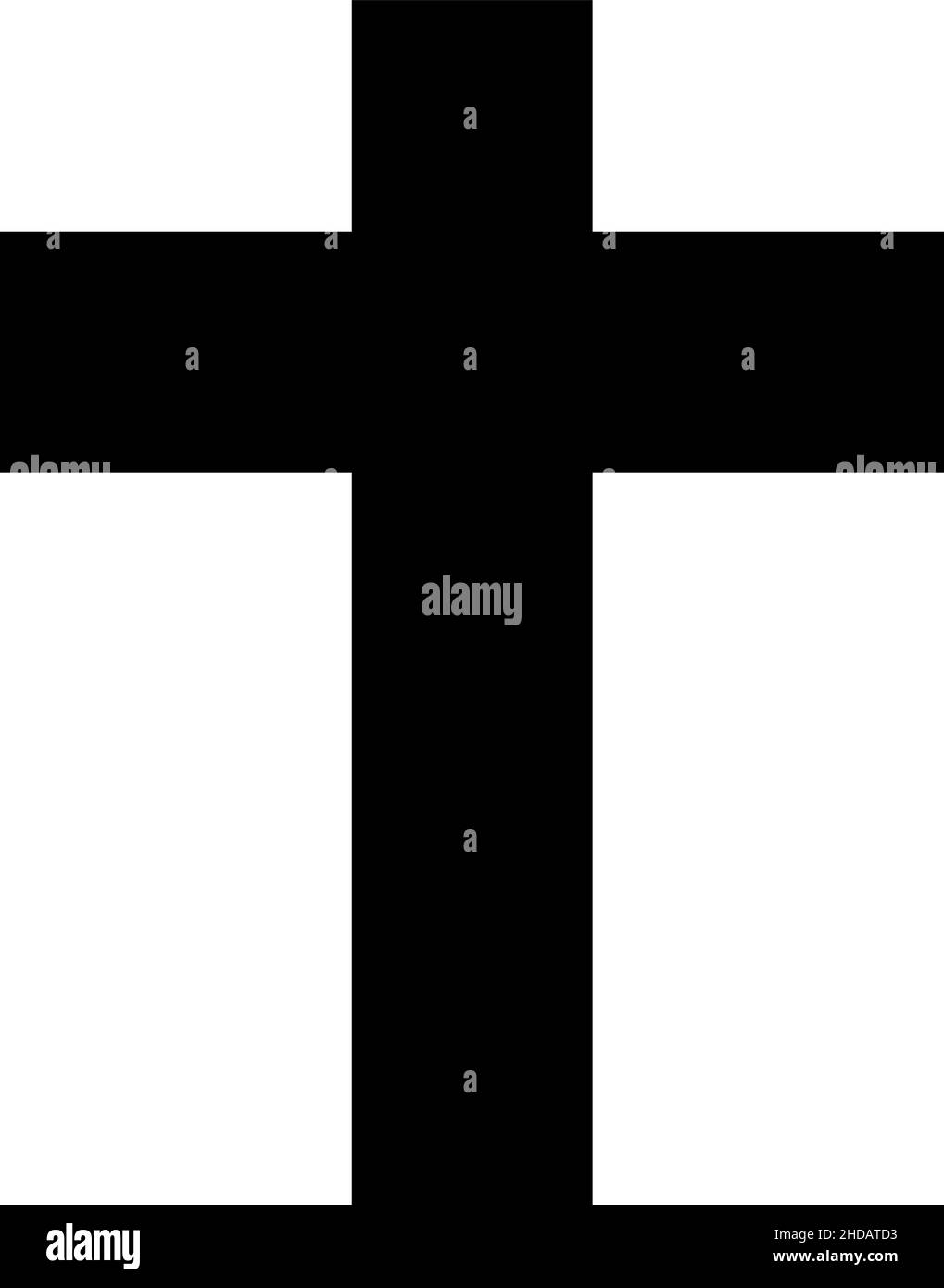 Illustration vectorielle de la silhouette noire d'une croix chrétienne Illustration de Vecteur