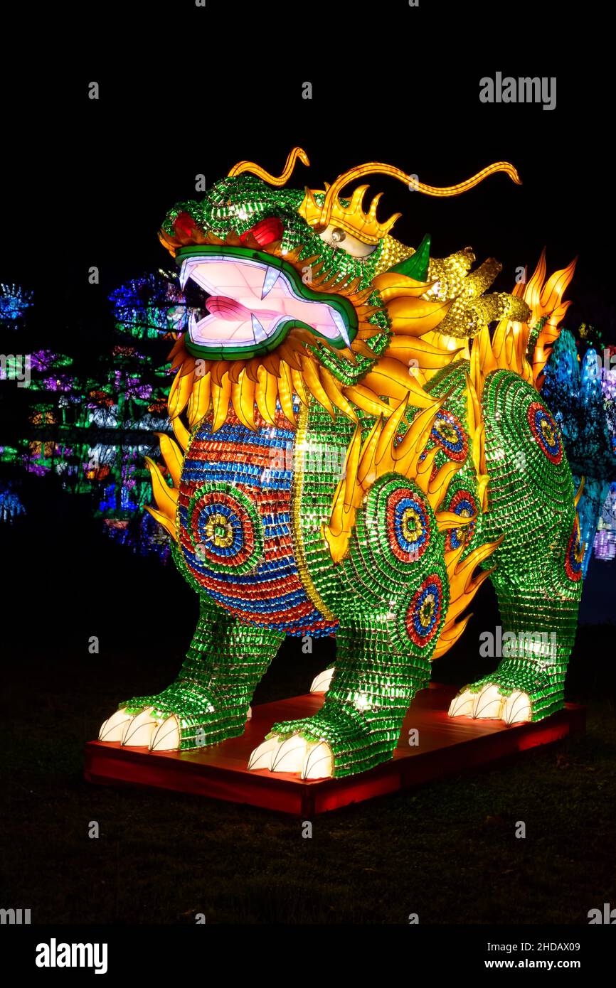 Le Festival des Lanternes à Blagnac - Qilin, animal mythique Banque D'Images