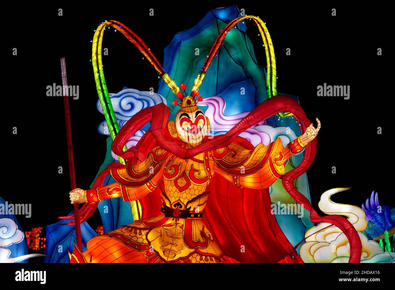Le Festival des Lanternes à Blagnac - Sun Wukong, roi singe Banque D'Images