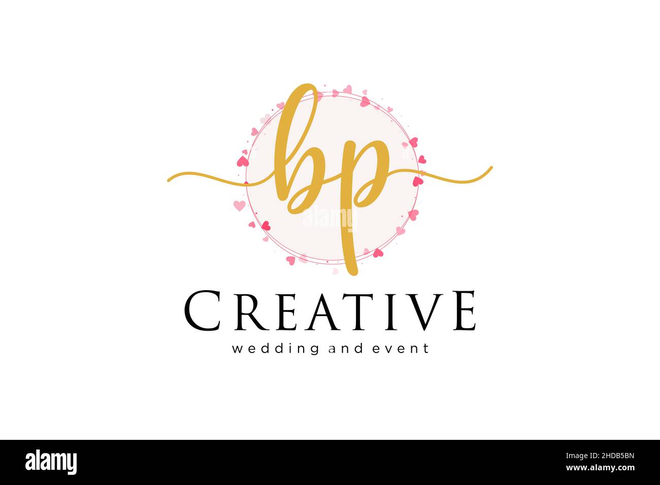 Logo BP féminin.Utilisable pour le logo pour la mode, la photographie, le mariage, la beauté, les affaires.Elément de modèle de logo Flat Vector. Illustration de Vecteur