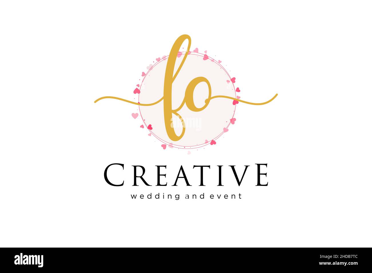 LOGO FO féminin.Utilisable pour le logo pour la mode, la photographie, le mariage, la beauté, les affaires.Elément de modèle de logo Flat Vector. Illustration de Vecteur