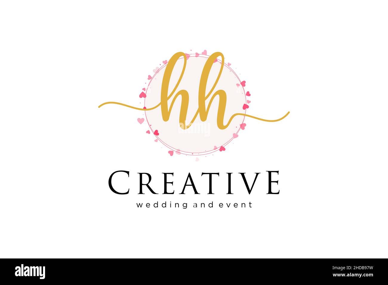 Logo HH féminin.Utilisable pour le logo pour la mode, la photographie, le mariage, la beauté, les affaires.Elément de modèle de logo Flat Vector. Illustration de Vecteur