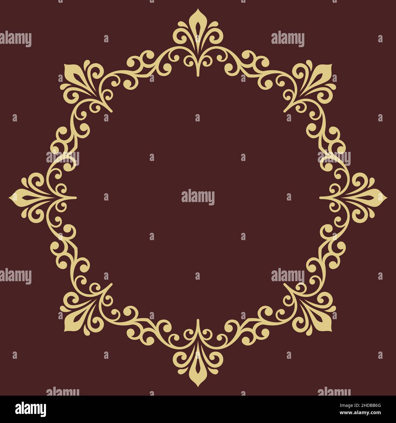 Cadre Rond Oriental Avec l ments Arabesques Et Floraux Bordure Fleurie cadre-rond-oriental-avec-l-ments-arabesques-et-floraux-bordure-fleurie