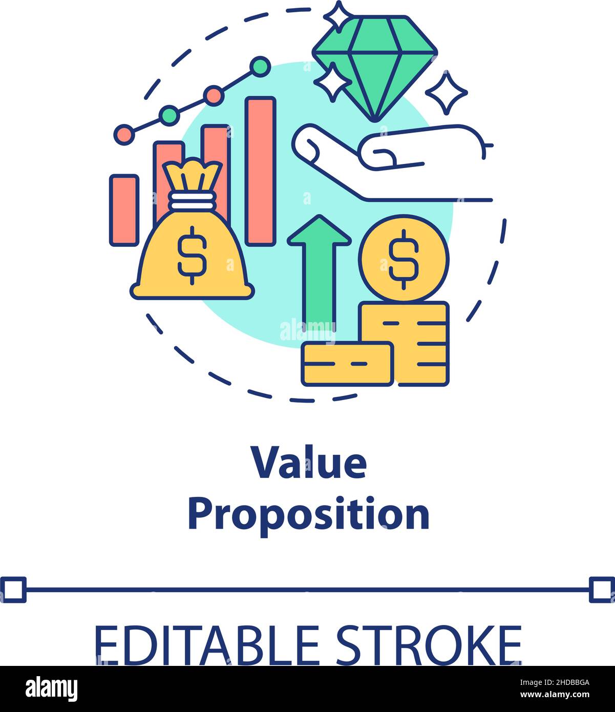Icône de concept de proposition de valeur Illustration de Vecteur