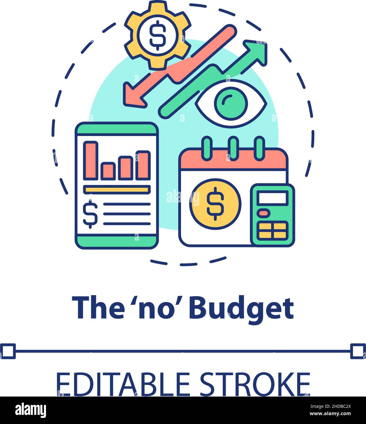 Icône aucun concept de budget Illustration de Vecteur