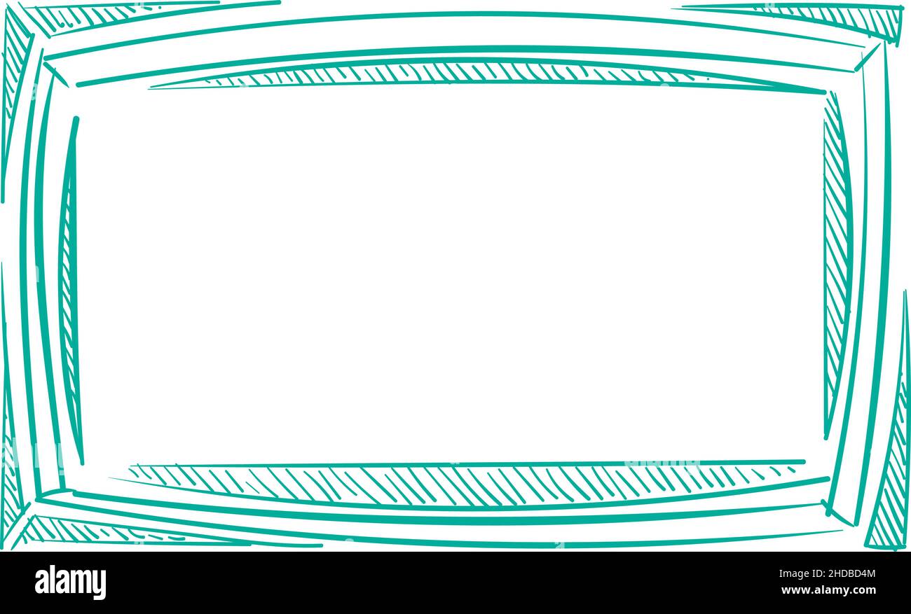 Cadre d'image en forme de gribouillage d'esquisse.Modèle de forme de scrapbook Illustration de Vecteur