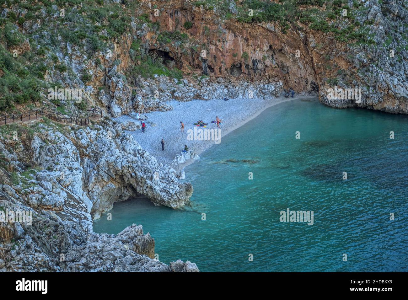 Strand Cala Della Capreria, Naturschutzgebiet Zingaro, Sizilien, Italien Banque D'Images