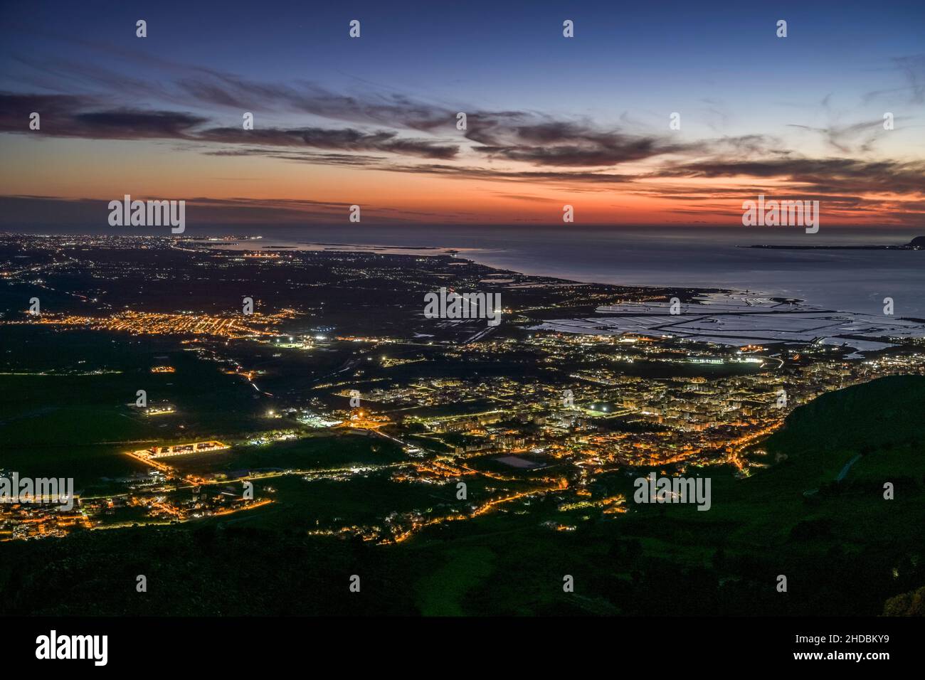 Panorama-Ansicht von Trapani, Sizilien, Italien Banque D'Images